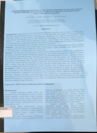 Prosedur Pemeriksaan MSCT Scan Thorax Abdomen Pelvis pada Kasus Nodule Paru DD. Metastatis di Instalasi Radiologi Rumah Sakit Pusat Pertamina Jakarta