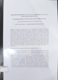 Prosedur Pemeriksaan CT Scan Abdomen Tiga Fase pada Klinis Hepatoma