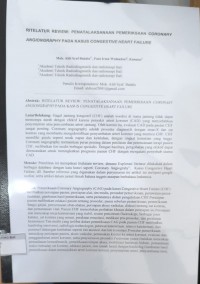 Literature Review: Penatalaksanaan Pemeriksaan Coronary Angiography pada Kasus Congestive Heart Failure