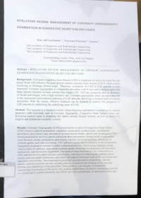 Literature Review: Management of Coronary Angiography Examination in Congestive Heart Faileur Cases