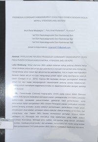 Prosedur Coronary Angiography (CAG) pada Pasien dengan Kasus Mitral Stenosisi (MS) Severe