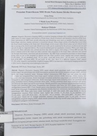 Prosedur Pemeriksaan MRI Brain pada Kasus Stroke Hemoragik