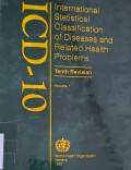 International Statistical Classification Of Diseases And Related Health Problem 10th Revision Vol. 1