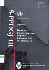Suplemen Pedoman Penggolongan Dan Diagnosis Gangguan Jiwa Di Indonesia III